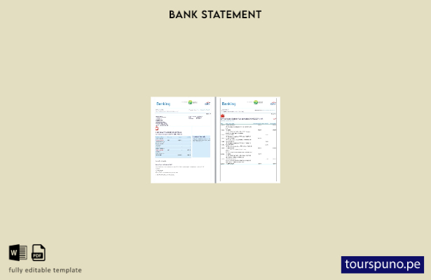 listo para imprimir plantilla de páginas de Word de extracto bancario de India 5